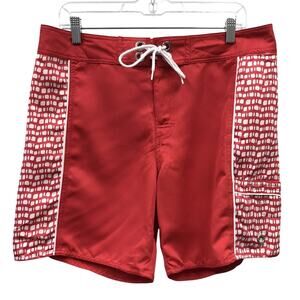 Eddie Bauer Swim Shorts Mens Medium Red White